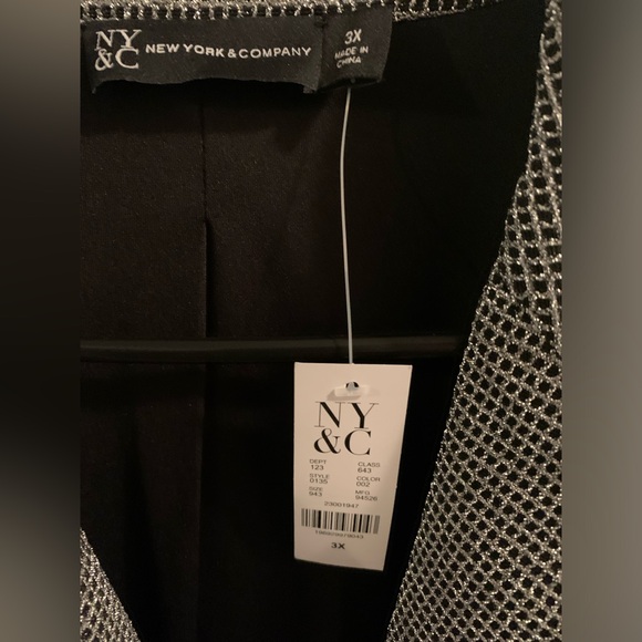 NWT Silver/ Black Sparkle Blazer and Pants Set- Size 3X - Picture 5 of 10